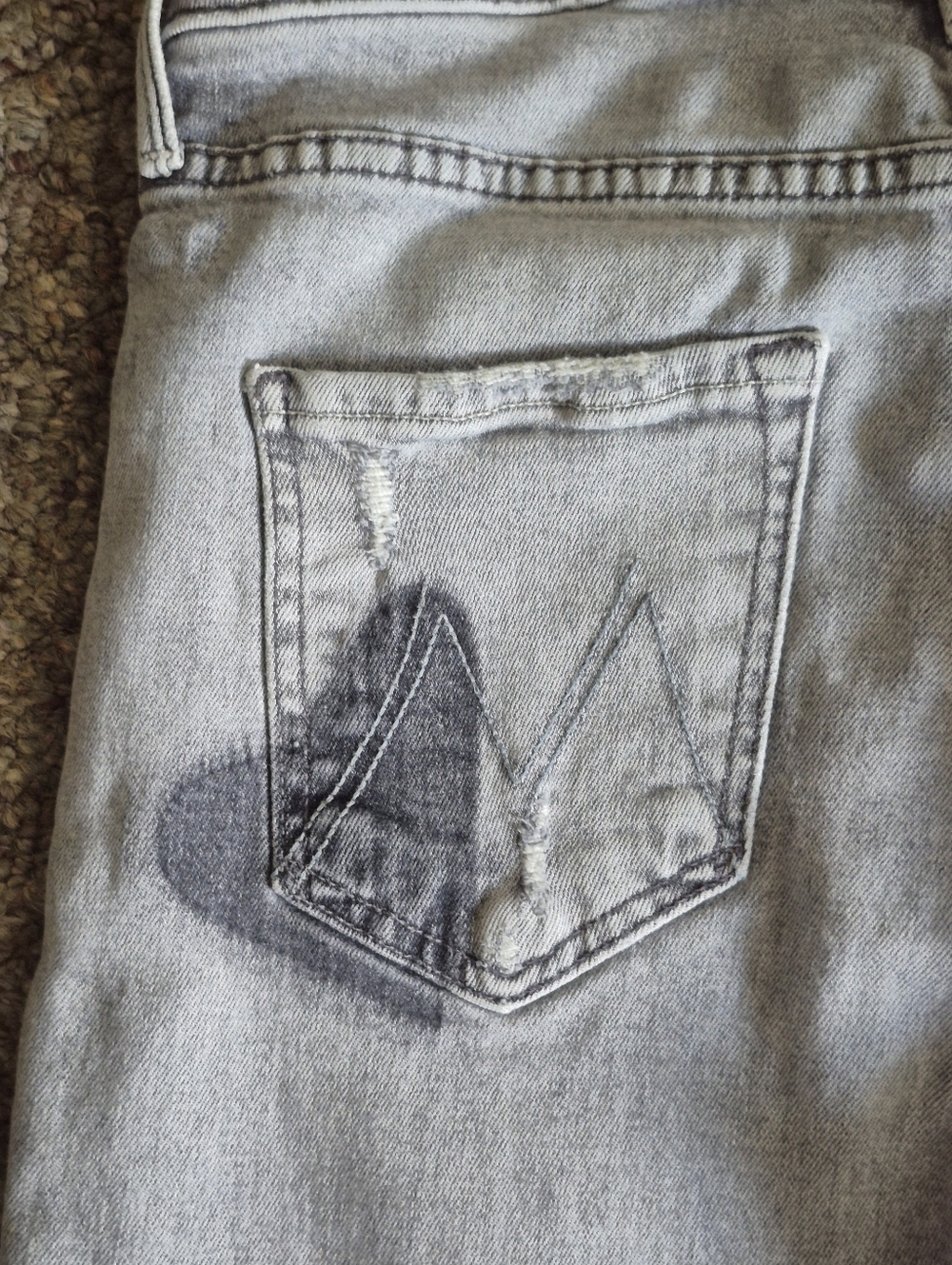 MOTHER THE BUTTON FLY DAZZLER ANKLE "Shadows in the Grass" Women's Jeans 27